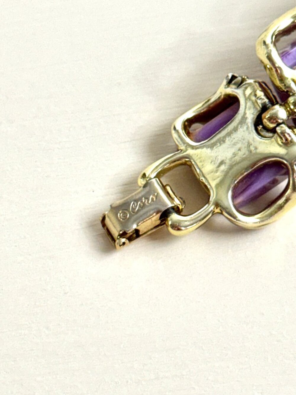 Vintage Coro Mid Century Thermoset Purple Gold-Tone Necklace & Bracelet Set MCM - Picture 6 of 6